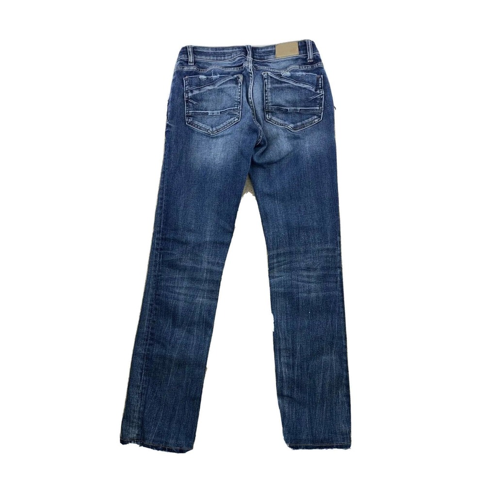 BKE Stella Women Jeans Size 26 Slim Fit Straight Low Rise Inseam 28” Zip Fly